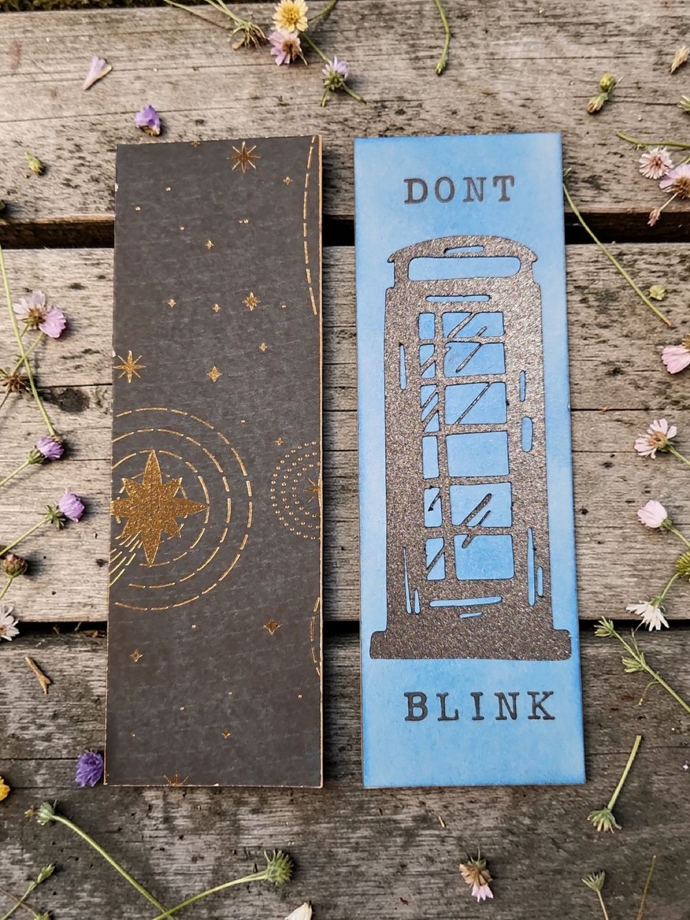 Hand Crafted Doctor Who 'Don't Blink' Bookmark Set